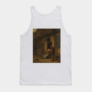 A Woman Cleaning Herring in Front of a House by Adriaen van Ostade Tank Top